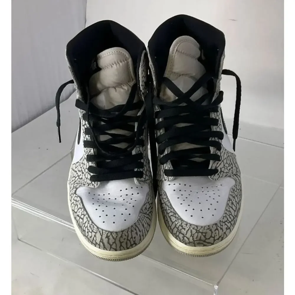 RETRO HIGH OG Air Jordan 1 White Cement Sneakers 9.5